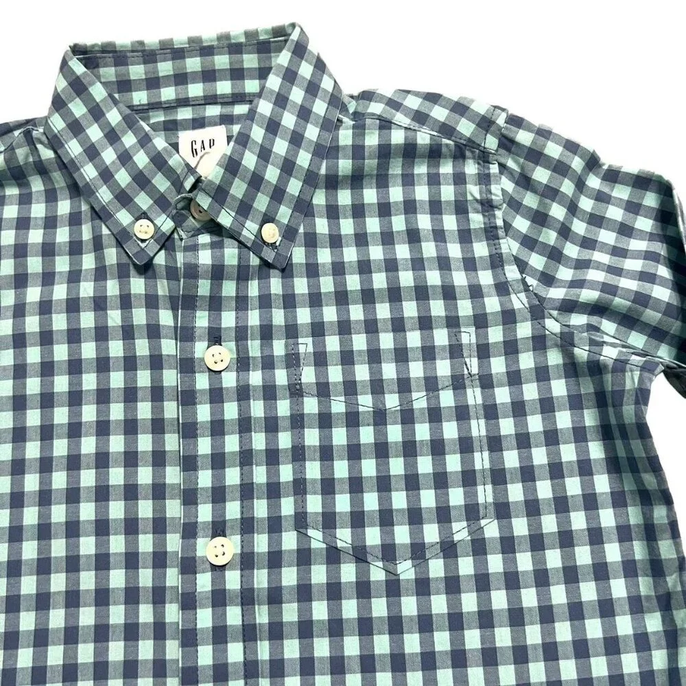 Gap Kids XS Gingham Plaid Button Down Dress Shirt